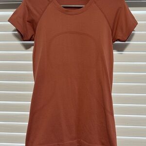 lululemon athletica Orange and Brown Fitted Raglan T-shirt